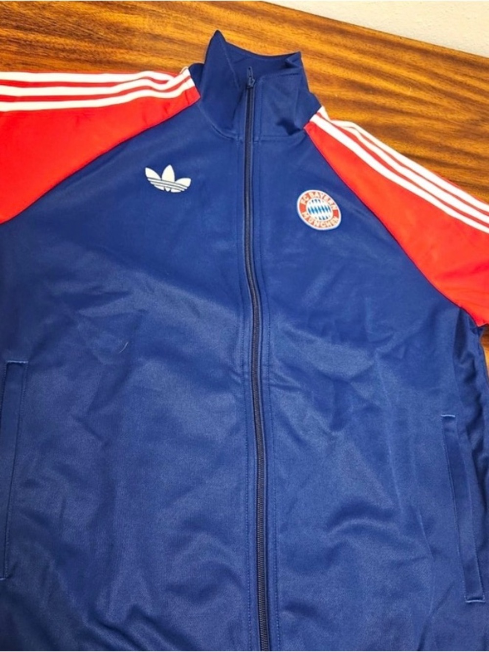 Adidas FC Bayern Munich Track Jacket Navy Red White Men’s S NWT